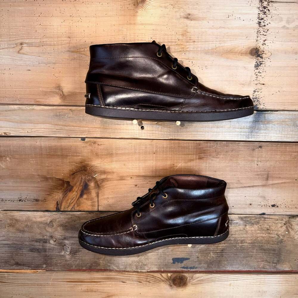 UGG Men's Brown Leather Chukka Boat Shoes Boots Size 10